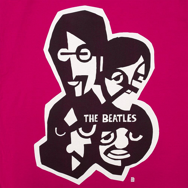 Футболка женская «Меламед. The Beatles», ярко-розовая (фуксия) с логотипом  заказать по выгодной цене в кибермаркете AvroraStore