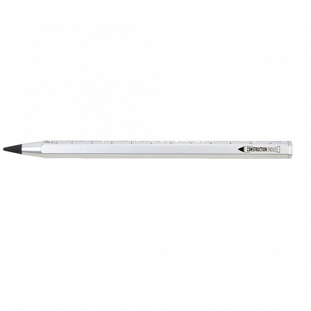 Вечный карандаш Construction Endless, серебристый с логотипом  заказать по выгодной цене в кибермаркете AvroraStore