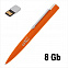 Ручка шариковая "Callisto"с флеш-картой на 8GB, оранжевый, покрытие soft touch с логотипом  заказать по выгодной цене в кибермаркете AvroraStore