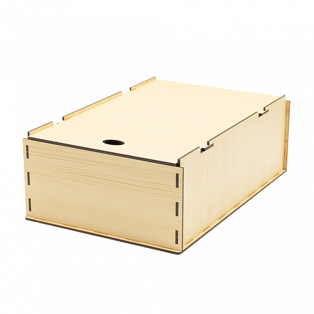 Коробка ламинированная деревянная 22,5 х 24,5 х 9,6 см с логотипом  заказать по выгодной цене в кибермаркете AvroraStore