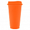 Стакан с крышкой Color Cap, оранжевый с логотипом  заказать по выгодной цене в кибермаркете AvroraStore