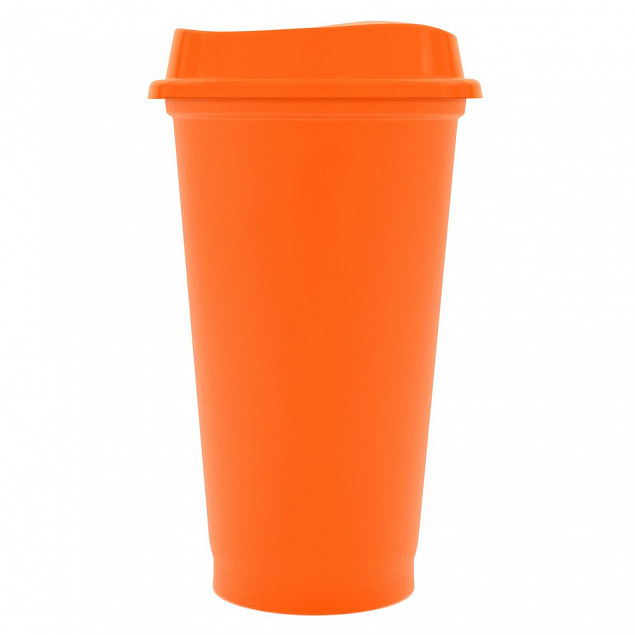 Стакан с крышкой Color Cap, оранжевый с логотипом  заказать по выгодной цене в кибермаркете AvroraStore