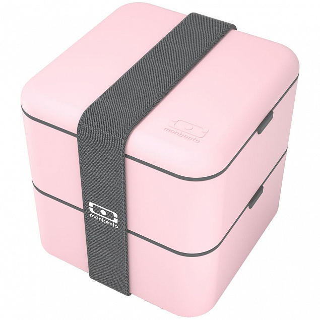 Ланчбокс MB Square, розовый с логотипом  заказать по выгодной цене в кибермаркете AvroraStore