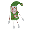 Новогодний колпачок Забавный Дед мороз текстиль(зеленый)(упаковка для конфет)