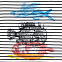 Футболка женская «Морские обитатели», белая с темно-синим с логотипом  заказать по выгодной цене в кибермаркете AvroraStore
