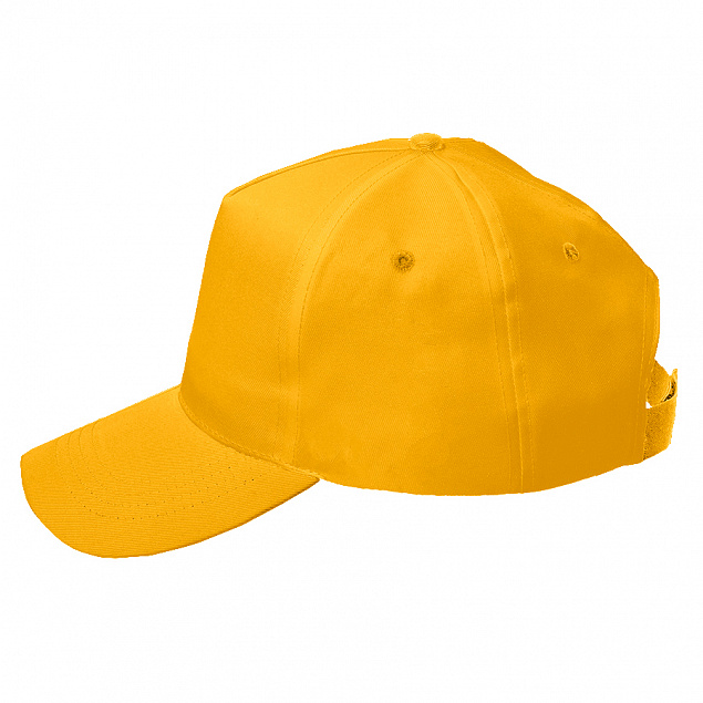 Бейсболка "Fortuna", 5 клиньев, застежка на липучке, желтый, 100% полиэстер, плотность 140 г/м2 с логотипом  заказать по выгодной цене в кибермаркете AvroraStore
