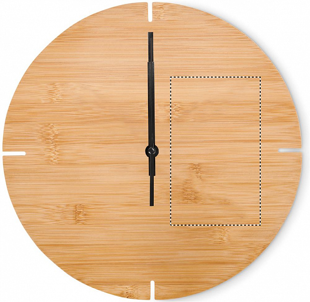 Настенные часы из бамбука кругл с логотипом  заказать по выгодной цене в кибермаркете AvroraStore