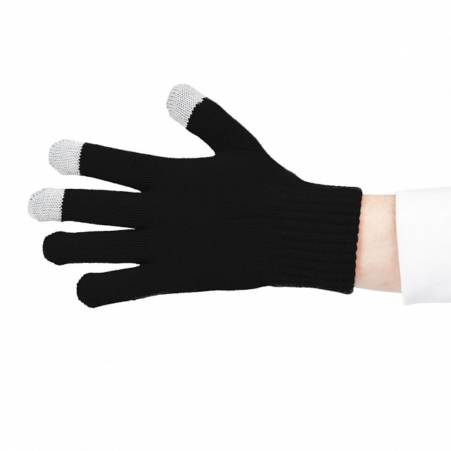 Перчатки сенсорные Real Talk, черные с логотипом  заказать по выгодной цене в кибермаркете AvroraStore