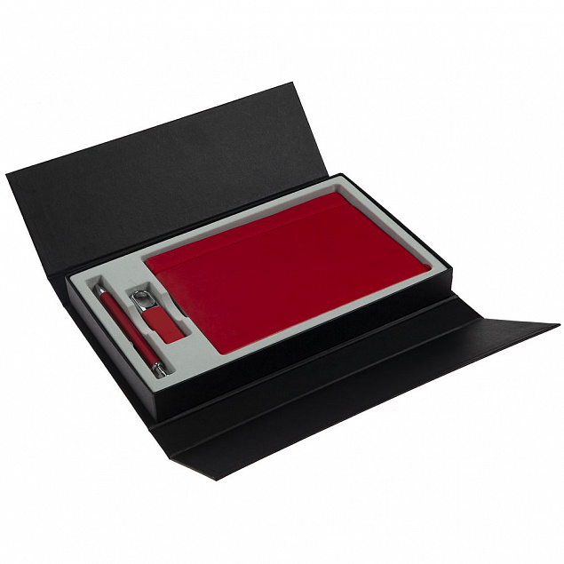 Коробка Triplet под ежедневник, флешку и ручку, черная с логотипом  заказать по выгодной цене в кибермаркете AvroraStore