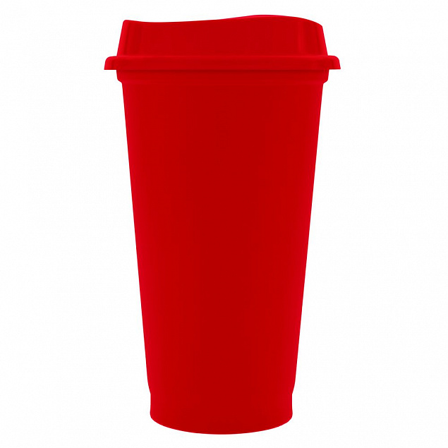 Стакан с крышкой Color Cap, красный с логотипом  заказать по выгодной цене в кибермаркете AvroraStore