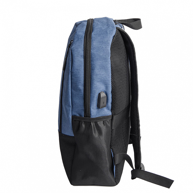 Рюкзак PULL, т.синий/чёрный, 45 x 28 x 11 см, 100% полиэстер 300D+600D с логотипом  заказать по выгодной цене в кибермаркете AvroraStore