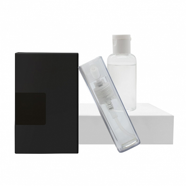 Набор антисептиков для рук REFILLABLE White, 60 мл (черный) с логотипом  заказать по выгодной цене в кибермаркете AvroraStore