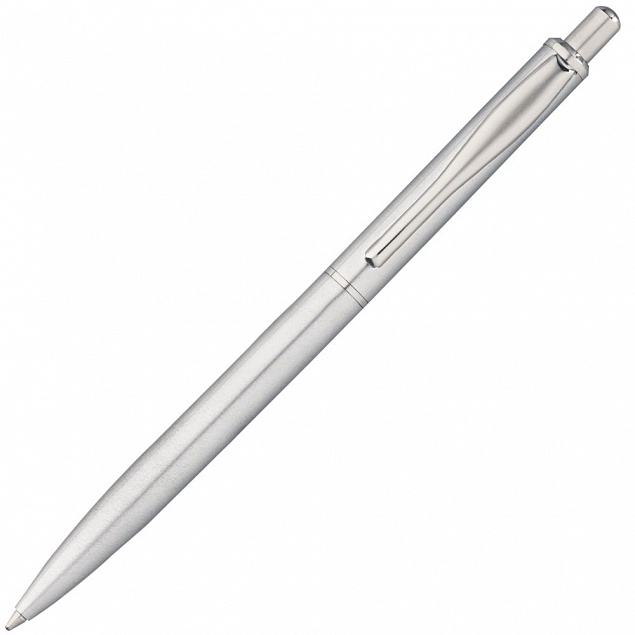 Ручка шариковая Easy, серебристая с логотипом  заказать по выгодной цене в кибермаркете AvroraStore