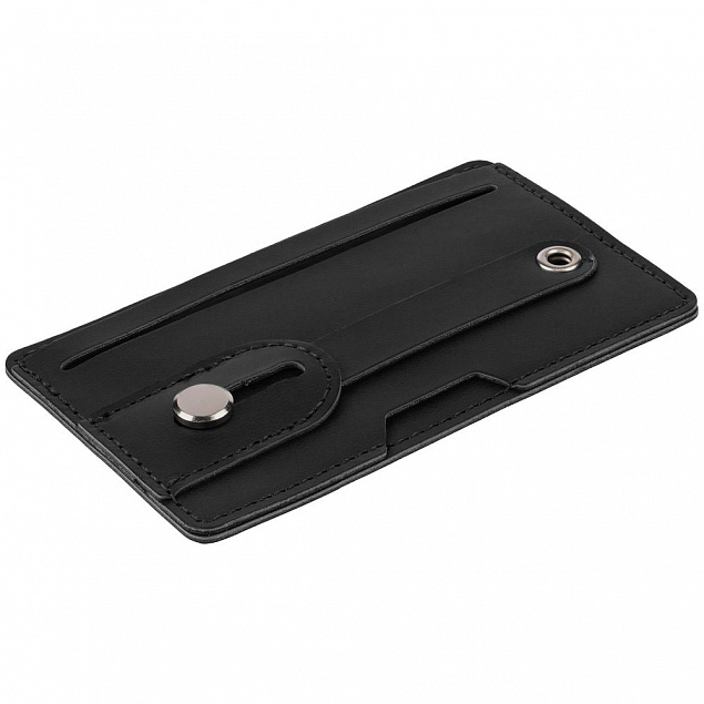 Чехол для карт на телефон Frank с RFID-защитой, черный с логотипом  заказать по выгодной цене в кибермаркете AvroraStore