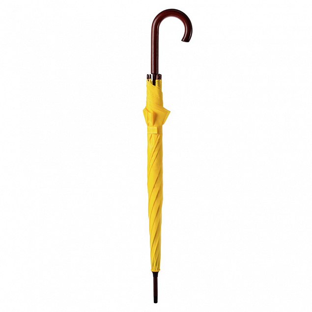 Зонт-трость Standard, желтый с логотипом  заказать по выгодной цене в кибермаркете AvroraStore