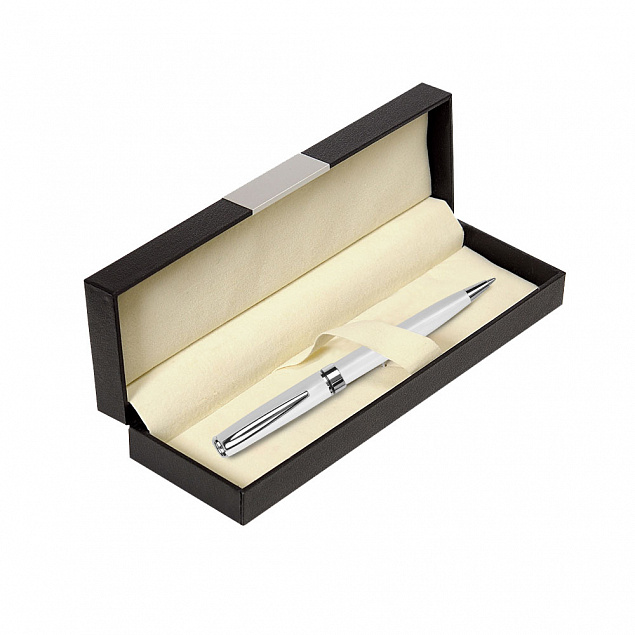 Набор ручка Tesoro c футляром, белый, черный с логотипом  заказать по выгодной цене в кибермаркете AvroraStore