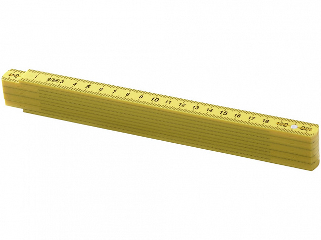 Складная линейка длиной 2 м, желтый с логотипом  заказать по выгодной цене в кибермаркете AvroraStore