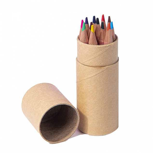 Набор цветных карандашей мини FLORA ,12 цветов с логотипом  заказать по выгодной цене в кибермаркете AvroraStore
