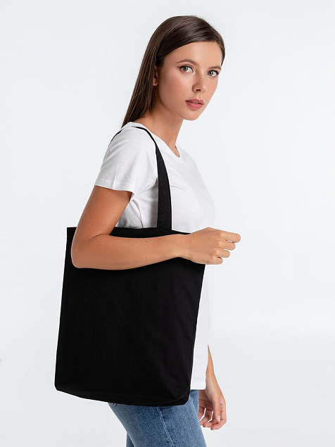 Холщовая сумка Avoska, черная с логотипом  заказать по выгодной цене в кибермаркете AvroraStore