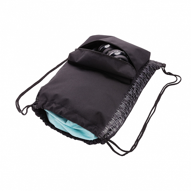 Светоотражающий рюкзак на шнурке из RPET AWARE™ с логотипом  заказать по выгодной цене в кибермаркете AvroraStore