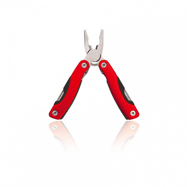Мультитул BLAUDEN, нержавеющая сталь, пластиковая ручка, 12 функций, красный с логотипом  заказать по выгодной цене в кибермаркете AvroraStore