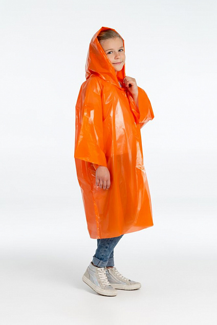 Дождевик-плащ детский BrightWay Kids, оранжевый с логотипом  заказать по выгодной цене в кибермаркете AvroraStore