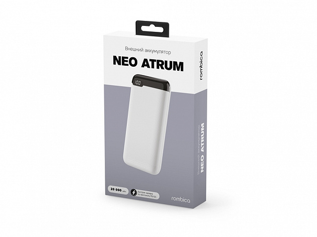 Внешний аккумулятор «NEO Atrum», 20000 mAh с логотипом  заказать по выгодной цене в кибермаркете AvroraStore