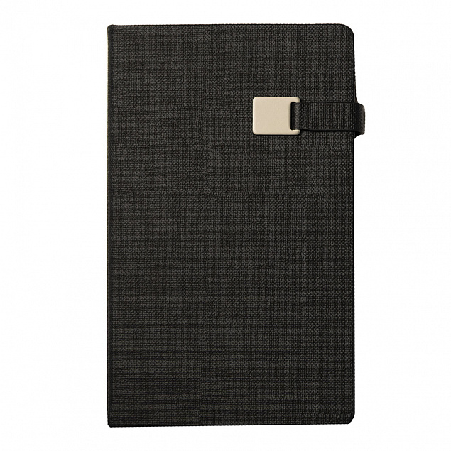Ежедневник недатированный Linnie, А5, черный, кремовый блок с логотипом  заказать по выгодной цене в кибермаркете AvroraStore