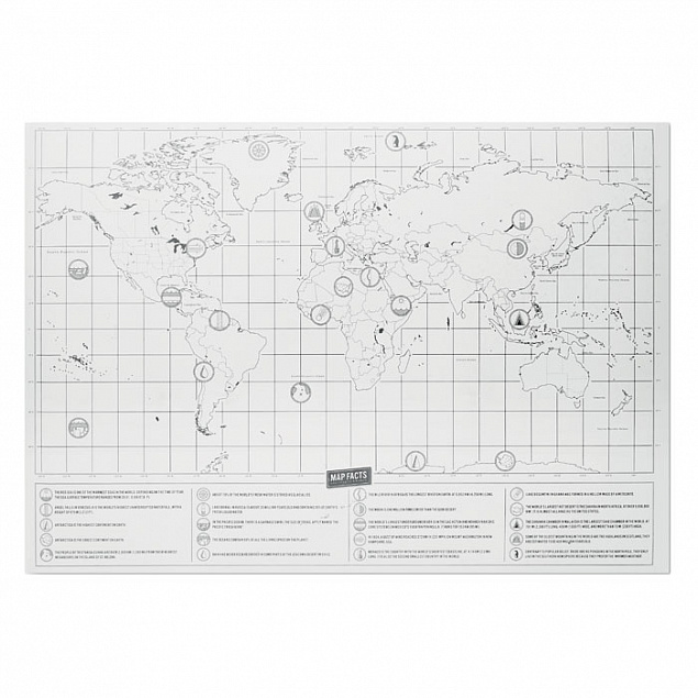 Скретч карта мира 42х30см с логотипом  заказать по выгодной цене в кибермаркете AvroraStore