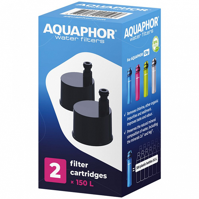 Набор фильтров для бутылки «Аквафор Сити» с логотипом  заказать по выгодной цене в кибермаркете AvroraStore