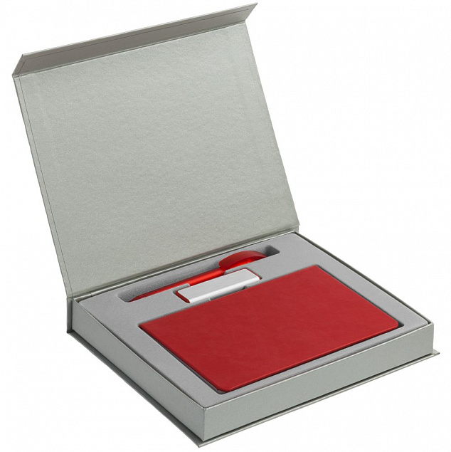 Набор Basis Mini: ежедневник, флешка и ручка, красный с логотипом  заказать по выгодной цене в кибермаркете AvroraStore