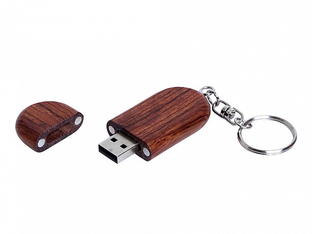 USB 2.0- флешка на 8 Гб овальной формы и колпачком с магнитом с логотипом  заказать по выгодной цене в кибермаркете AvroraStore