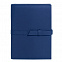 Ежедневник-портфолио River, синий, эко-кожа, недатированный кремовый блок, VIP- подарочная коробка на магните с салфеткой с логотипом  заказать по выгодной цене в кибермаркете AvroraStore