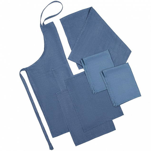 Набор полотенец Fine Line, синий с логотипом  заказать по выгодной цене в кибермаркете AvroraStore