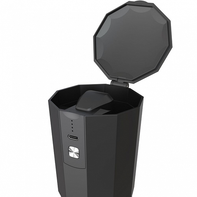 Портативная кофемолка Electric Coffee Grinder, черная с серебристым с логотипом  заказать по выгодной цене в кибермаркете AvroraStore