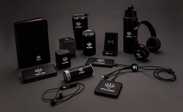 Беспроводные наушники Light up, черный с логотипом  заказать по выгодной цене в кибермаркете AvroraStore