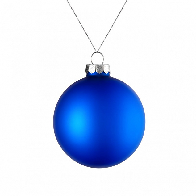 Елочный шар Finery Matt, 8 см, матовый синий с логотипом  заказать по выгодной цене в кибермаркете AvroraStore