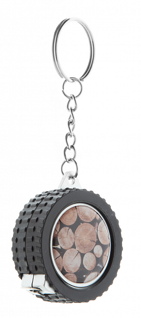 Брелок рулетка, черный с логотипом  заказать по выгодной цене в кибермаркете AvroraStore