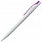 Ручка шариковая Pin, белая с фиолетовым с логотипом  заказать по выгодной цене в кибермаркете AvroraStore