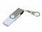 USB 2.0- флешка на 64 Гб с поворотным механизмом и дополнительным разъемом Micro USB с логотипом  заказать по выгодной цене в кибермаркете AvroraStore