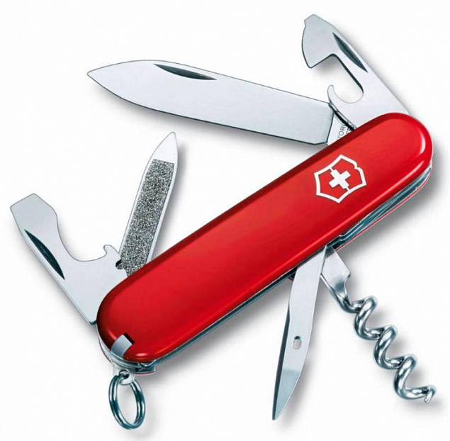 Армейский нож Sportsman 84, красный с логотипом  заказать по выгодной цене в кибермаркете AvroraStore