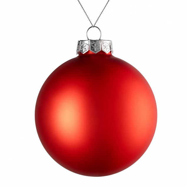 Елочный шар Finery Matt, 10 см, матовый красный с логотипом  заказать по выгодной цене в кибермаркете AvroraStore
