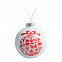 Елочный шар «Новогодний коллаж», 8, см, белый с красным с логотипом  заказать по выгодной цене в кибермаркете AvroraStore