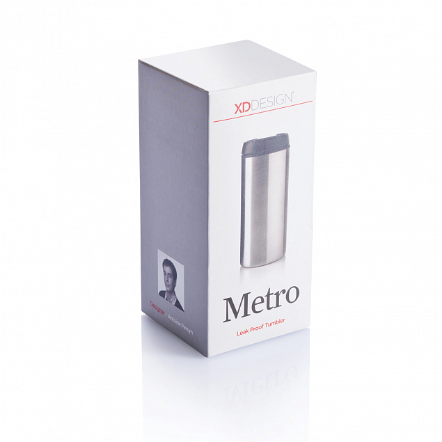 Термокружка Metro, 300 мл, серебряный с логотипом  заказать по выгодной цене в кибермаркете AvroraStore