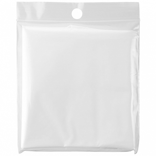 Дождевик-плащ CloudTime, белый с логотипом  заказать по выгодной цене в кибермаркете AvroraStore