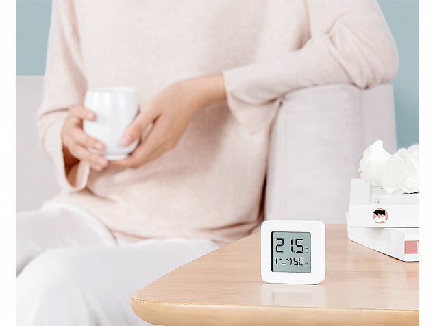 Датчик температуры и влажности «Mi Temperature and Humidity Monitor 2» с логотипом  заказать по выгодной цене в кибермаркете AvroraStore