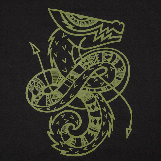 Толстовка «Полинезийский дракон», черная с логотипом  заказать по выгодной цене в кибермаркете AvroraStore