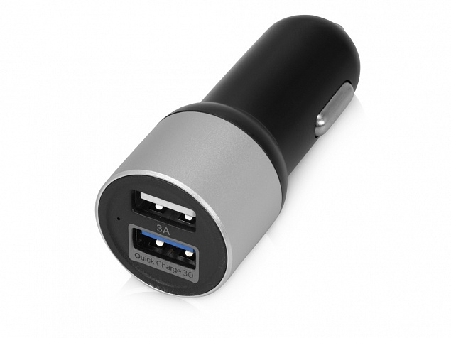 Адаптер автомобильный USB с функцией быстрой зарядки QC 3.0 TraffIQ с логотипом  заказать по выгодной цене в кибермаркете AvroraStore