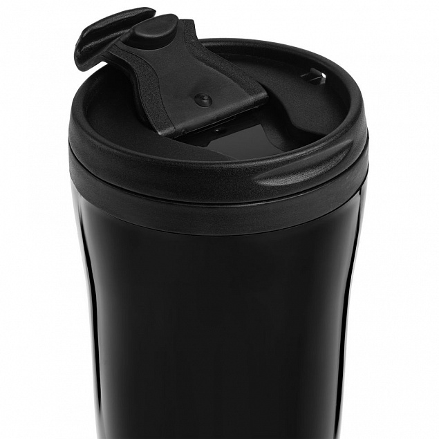 Термостакан Sagga, черный с логотипом  заказать по выгодной цене в кибермаркете AvroraStore