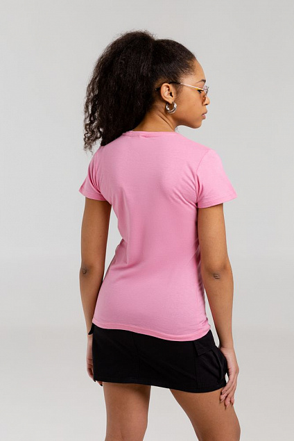 Футболка женская «Меламед. Prince», розовая с логотипом  заказать по выгодной цене в кибермаркете AvroraStore